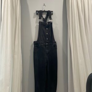 Black overalls, straight leg WORN ONCE